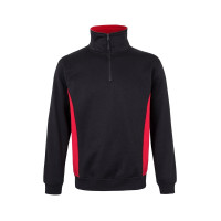 black, red